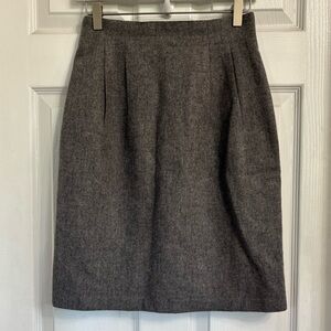 Easy Pieces Vintage Wool Pencil Skirt Size 8 Gray Capsule Wardrobe Minimalist